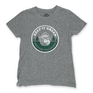 Smokey the Bear Tee Women’s S Gray Outdoor Forest Graphic Shirt